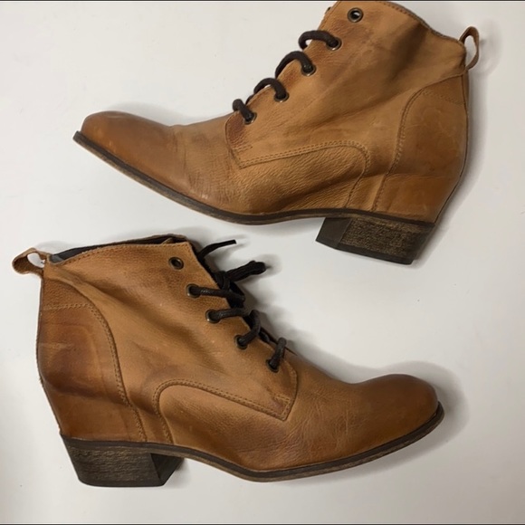 Matisse Paulie Cognac Brown Leather Lace Up Boot Size 8 - Picture 6 of 10